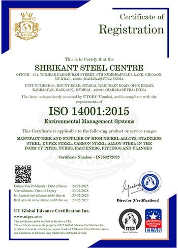 Certificate of Registration ISO 14001:2018
